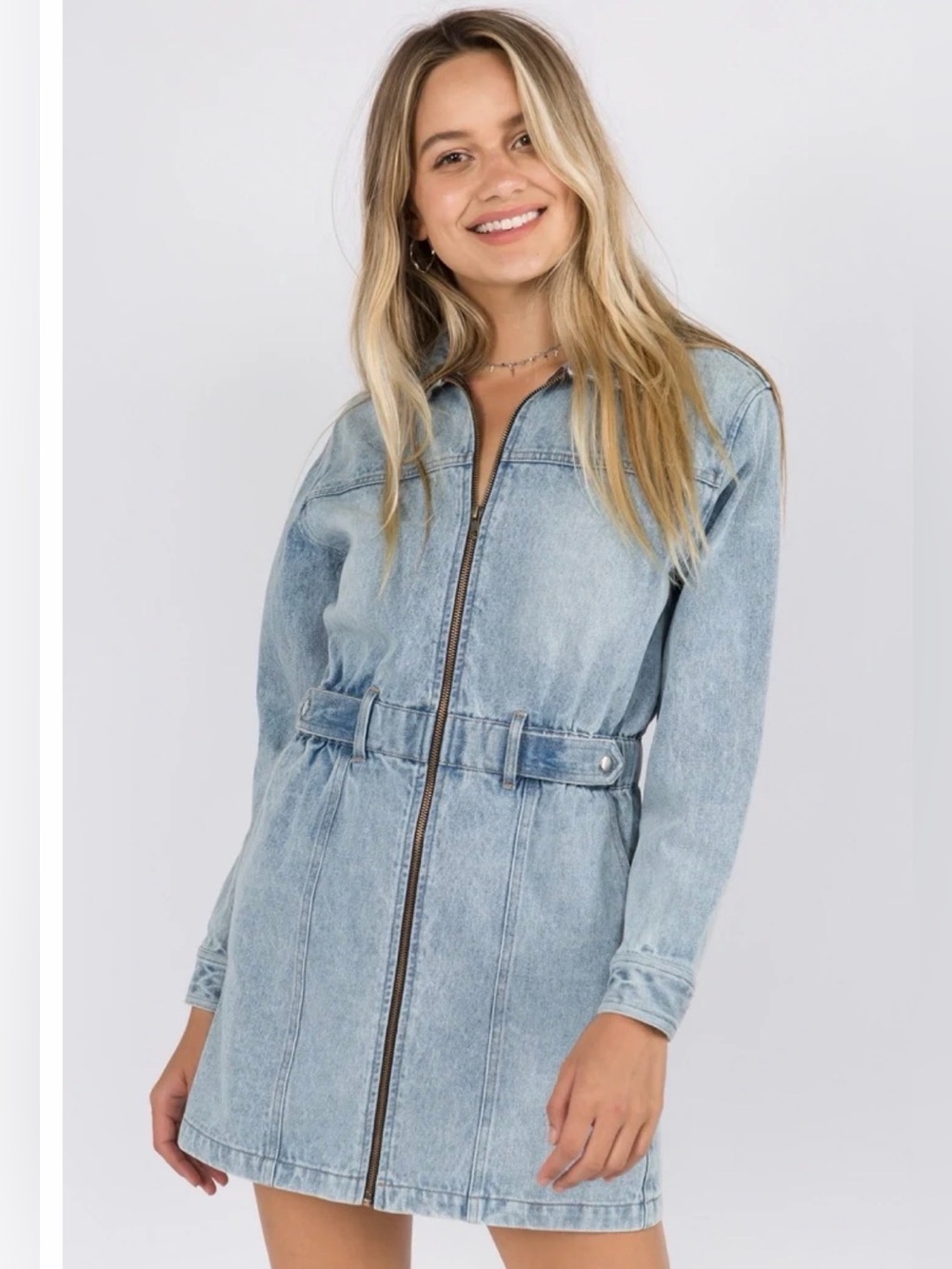 WHITEROOM + CACTUS Cinched Waist Denim Dress - Small